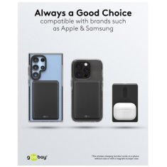 Goobay Magnetic Wireless PowerBank 10.000 mAh črna brezžična prenosna baterija