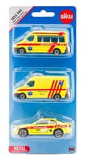 SIKU Ambulanca komplet 3 avtomobilov - češka različica