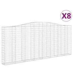Vidaxl Obokane gabion košare 8 kosi 400x30x160/180 cm pocinkano železo