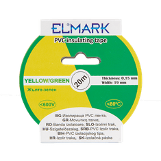 ELMARK izolirni trak 20m x 19mm RUMENA/ZELENA