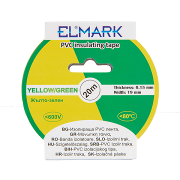 ELMARK izolirni trak 20m x 19mm RUMENA/ZELENA