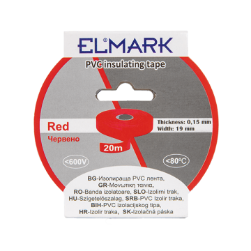 ELMARK izolirni trak 20m x 19mm RDEČA