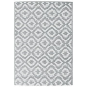 Vidaxl Zunanja preproga ARAKIL siva 140x200 cm PP