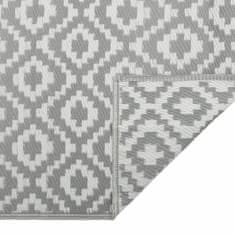 Vidaxl Zunanja preproga ARAKIL siva 140x200 cm PP