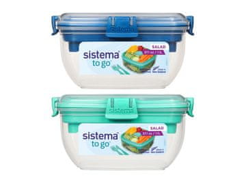 Sistema To Go škatla za solato z ločenimi predali z jedilnim priborom 1,1 l, mešanica barv