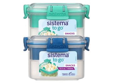 Sistema škatla za prigrizke s posodico To Go Snacks 400 ml, mešanica barv