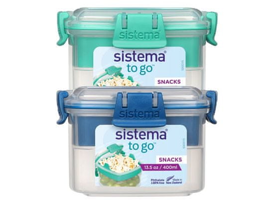 Sistema Sistema TO GO škatla za prigrizke s posodico 400 ml, mešanica barv