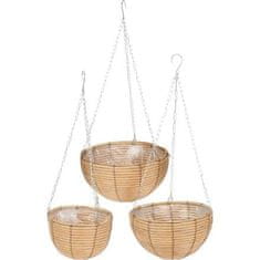 ProGarden Komplet visečih cvetličnih lončkov KO-430020050 3 ks polyratan