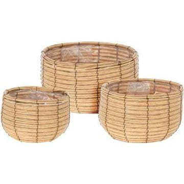 ProGarden Komplet cvetličnih loncev Progarden KO-430020070 3 kosi iz polirattana