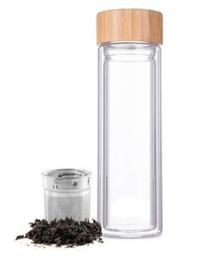 HIT HIT HT-27022170 steklena steklenička za čaj z dvojno steno 400 ml