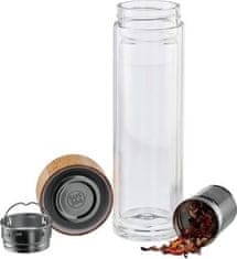 HIT HIT HT-27022170 steklena steklenička za čaj z dvojno steno 400 ml