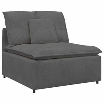 Vidaxl Modularni kavč z blazinami temno siv 100 cm