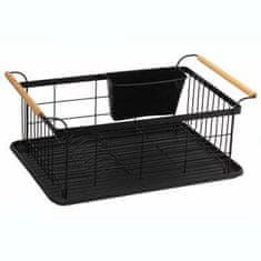 5Five® Odcejalnik za posodo črne barve/les