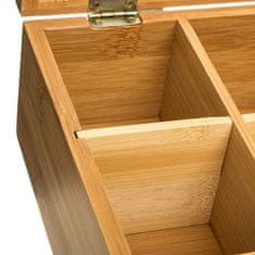 5Five® ŠKATLA ZA ČAJ 22x16 cm BAMBUS 6 predalov