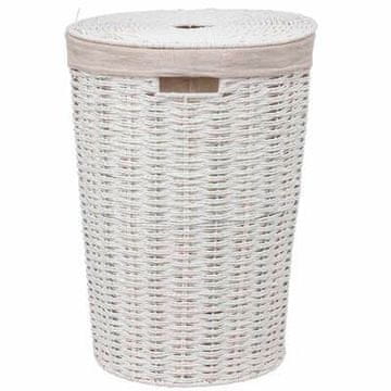 5Five® Vannerie 40L okrogla košara za perilo bela