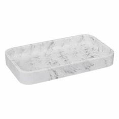 5Five® POSODICA ZA MILO Lea, bela, IZ PLASTIKE, imitira marmor