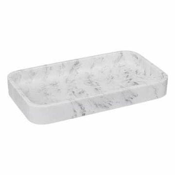 5Five® POSODICA ZA MILO Lea, bela, IZ PLASTIKE, imitira marmor