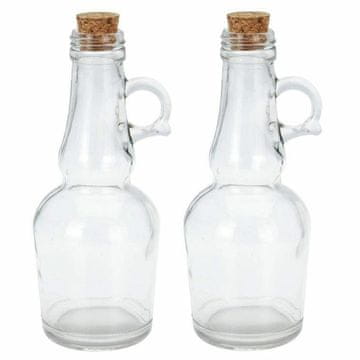 Intesi Komplet 2 STEKLENIČK za olje in kis s pluto 2x250 ml