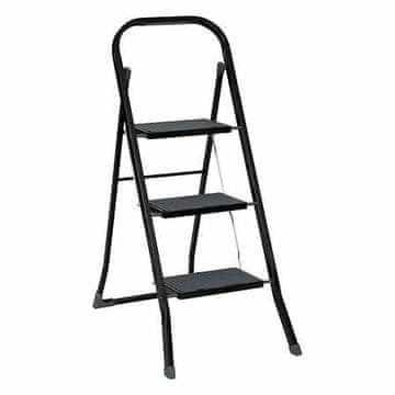 shumee ZLOŽLJIVA LESTVA, črna, 3-STOPNA, kovinska, do 150 kg