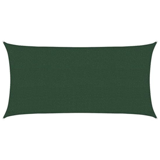Vidaxl Senčno jadro 160 g/m² temno zeleno 2x4 m HDPE