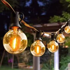 HOME & MARKER® Steklene luči na traku, Vrtne luči, Dekorativne luči, Vodoodporne (Toplo Bela,50 kosov, dva kompleta) | Y2ARDBULBS