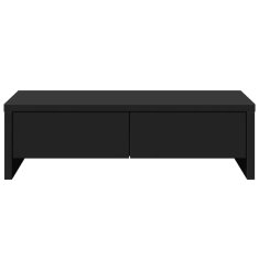 Vidaxl Stojalo za zaslon s predali črna 50x27x15 cm inženirski les