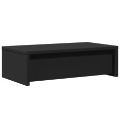 Vidaxl Stojalo za zaslon s predali črna 50x27x15 cm inženirski les