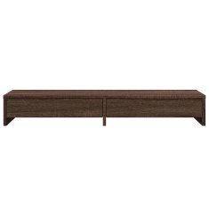 Vidaxl Stojalo za zaslon s predali rjavi hrast 100x27x15 cm inž. les