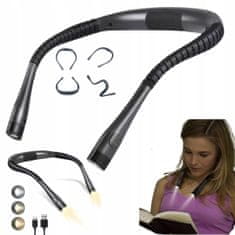 shumee LED VRATNA SVETILKA ZA BRANJE KNJIGE 3 BARVNE POLNILNE FLEKSIBILNE USB