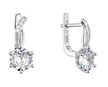 Evolution Group Elegantni srebrni uhani s prozornim cirkonom 11461.1