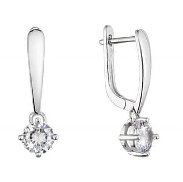 Evolution Group Očarljivi srebrni uhani s prozornim cirkonom 11452.1