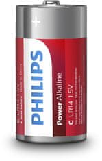 Philips Baterija LR14P2B/10 Power Alkaline C 2pcs