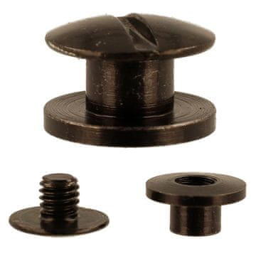 shumee Vijačne zakovice Knjigoveški vijak 3,5 mm črn SET 50 kosov DIY