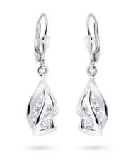 Cutie Jewellery Luksuzni uhani iz belega zlata z lesketajočimi se cirkoni Z8045-55-10-X-2