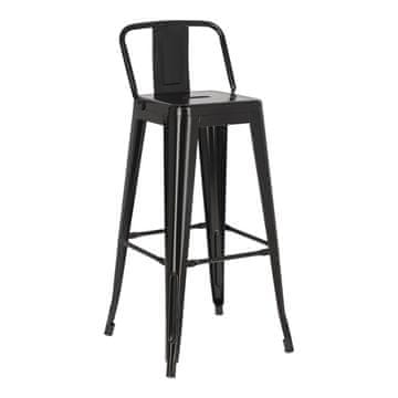shumee KOVINSKI BOLČEK Paris Back 75 cm ČRNE barve, navdih. Tolix