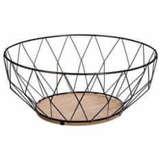 5Five® KOŠARA ZA SADJE Diamond ČRNEGA 28 cm KOVINSKE SKLEDE