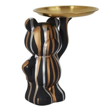 Intesi Figurica medvedka Deco s pladnjem ČRNE barve