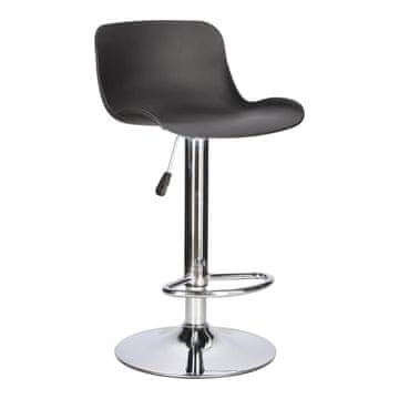 Intesi Inge BARSKI STOL črn/krom NASTAVLJIV 60-81 cm