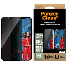 PanzerGlass Privacy zaščitno steklo za iPhone 16e/14/13/13Pro, UWF