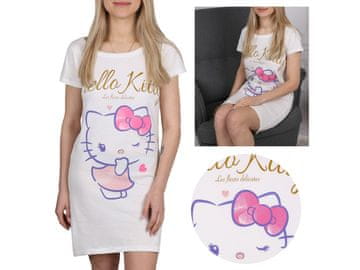 HELLO KITTY Hello Kitty Kremna ženska nočna srajca, bombažna spalna srajca