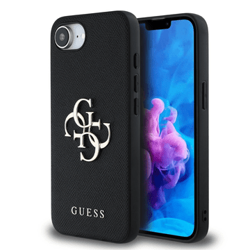 Guess GUHCPSE4PGT4MBK ovitek za iPhone 16e - Grained - črn
