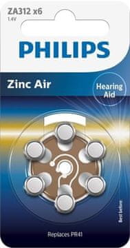 Philips Baterije za slušni aparat ZA312B6A/00 6 kosov