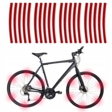 Korbi Odsevne nalepke za kolesa in pnevmatike, rdeče – 20 kosov