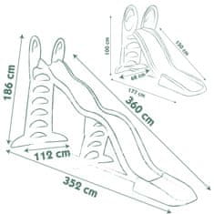 Smoby Megagliss 2-v-1 tobogan, 352 x 112 x 186 cm, zelen (820201)