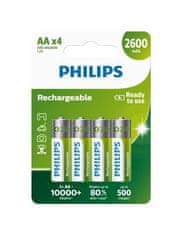 Philips baterije AA 2600mAh MultiLife, NiMh - 4 kosi