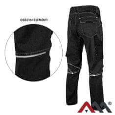 Art.mas Delovne hlače Jeans Stretch črne XXL