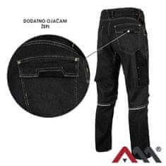 Art.mas Delovne hlače Jeans Stretch črne XXL