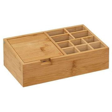 5Five® ORGANIZATOR IZ BAMBUSOVE TORBE z ogledalom, velik, 11 predalov