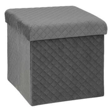 shumee Puf Kali 31x31 cm žametno siv