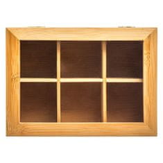 5Five® ŠKATLA ZA ČAJ 22x16 cm BAMBUS 6 predalov